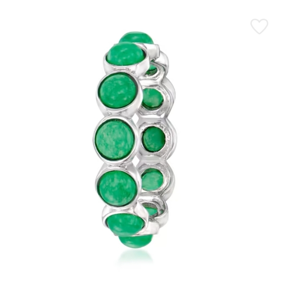 Ross-Simons Jade Eternity Band in Sterling Silver - Picture 2 of 10